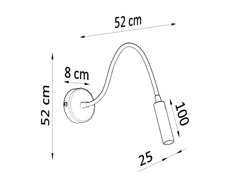 Aplique de pared AXIL negro, G9