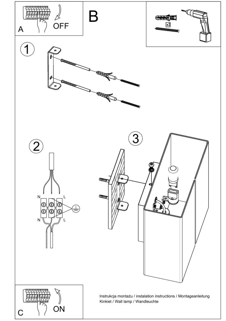 Aplique de pared LINEA, G9