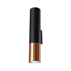 Aplique de pared LOOPEZ negro, GU10/cobre