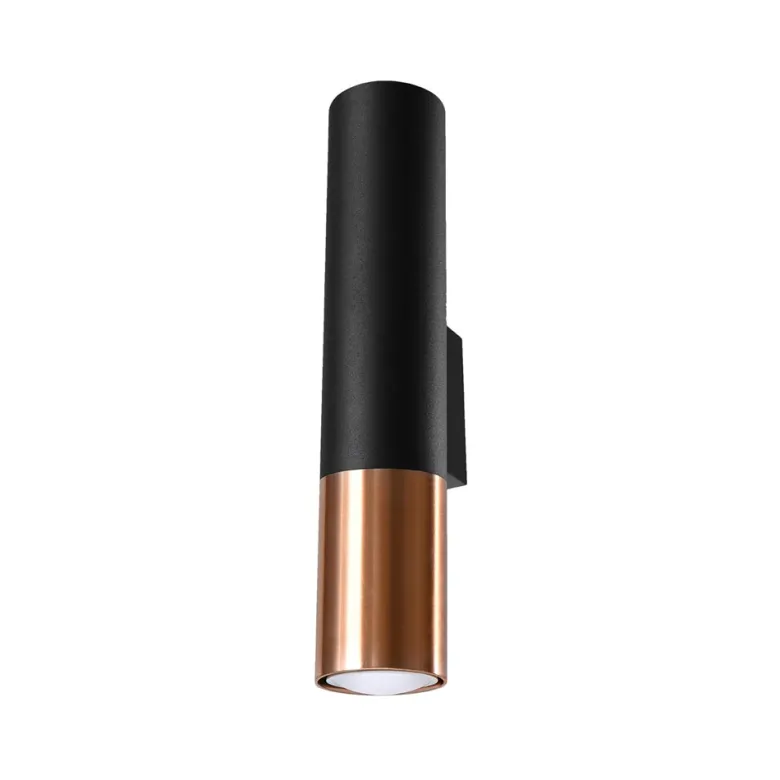 Aplique de pared LOOPEZ negro, GU10/cobre