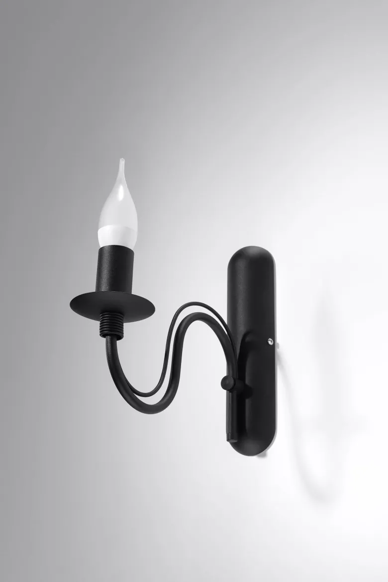 Aplique de pared MINERWA negro, E14