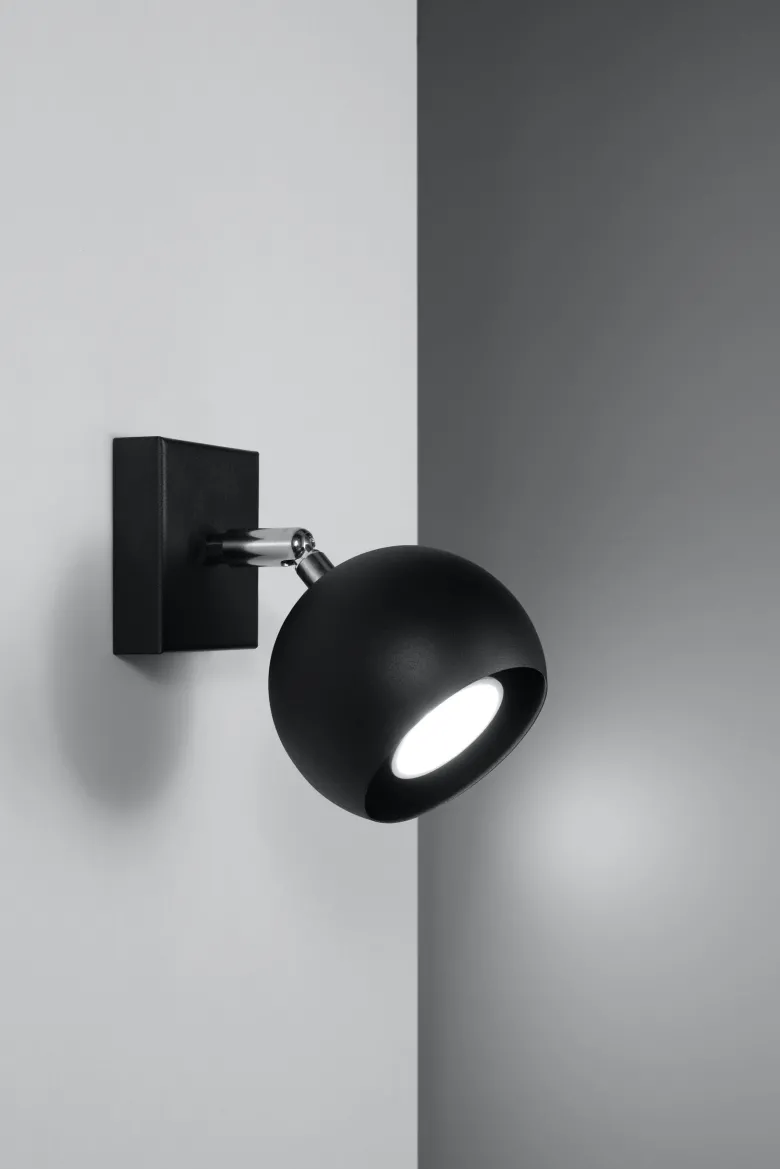 Aplique de pared OCULARE negro, GU10