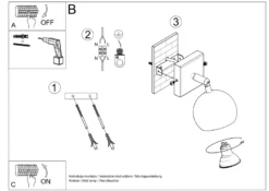 Aplique de pared OCULARE negro, GU10