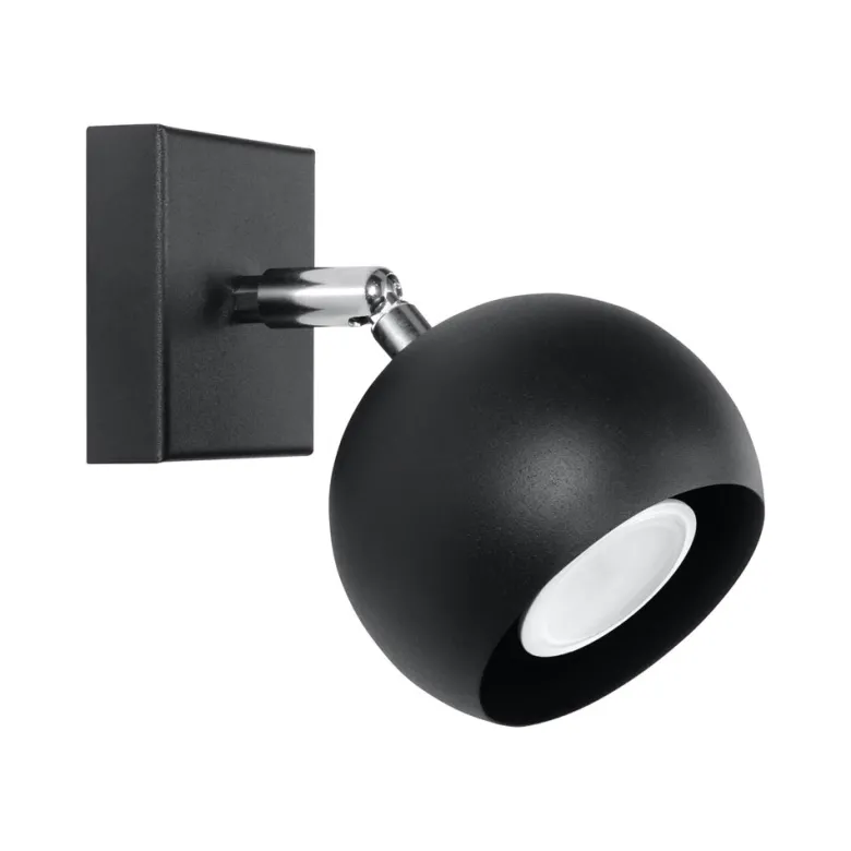 Aplique de pared OCULARE negro, GU10