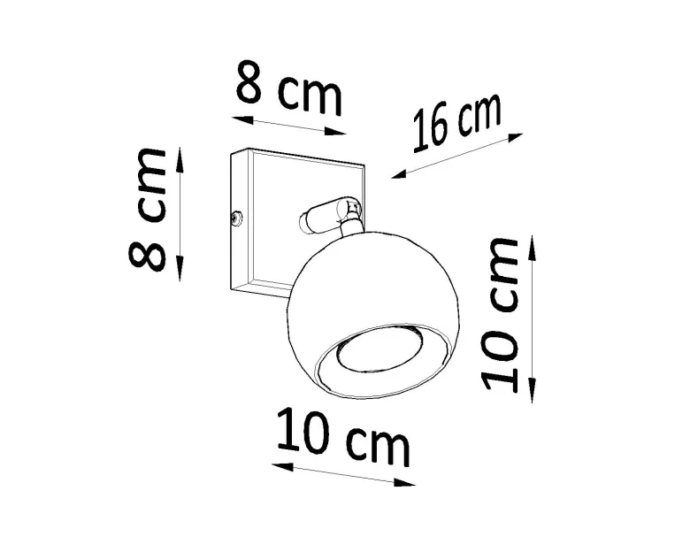 Aplique de pared OCULARE negro, GU10