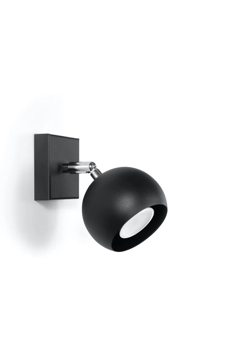 Aplique de pared OCULARE negro, GU10