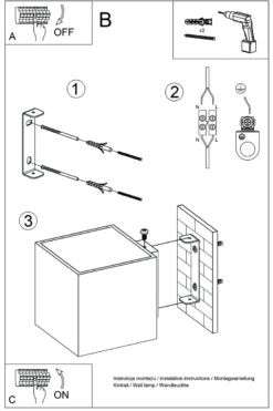 Aplique de pared QUAD 1 antracita, G9