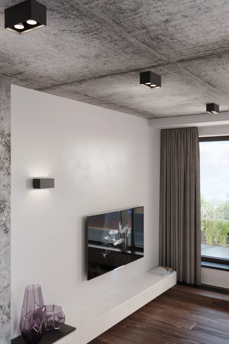 Aplique de pared QUAD MAXI gris, G9