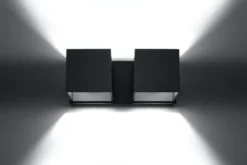 Aplique de pared QUAD 2 negro, G9