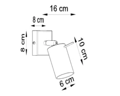 Aplique de pared RING 1 gris, GU10