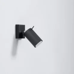 Aplique de pared RING negro, GU10