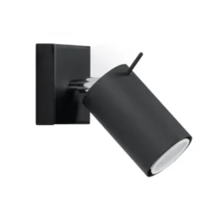 Aplique de pared RING negro, GU10