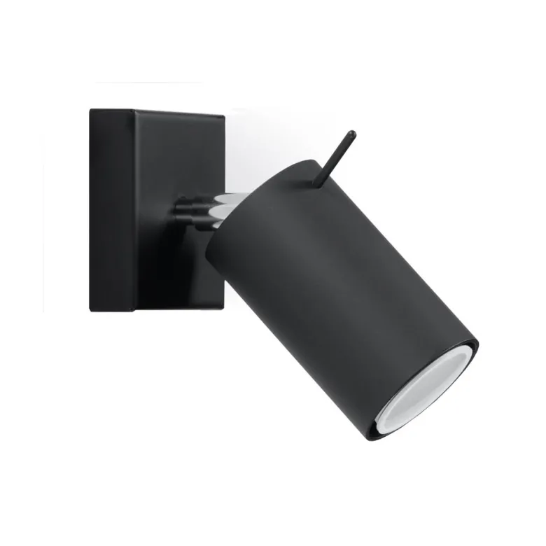 Aplique de pared RING negro, GU10