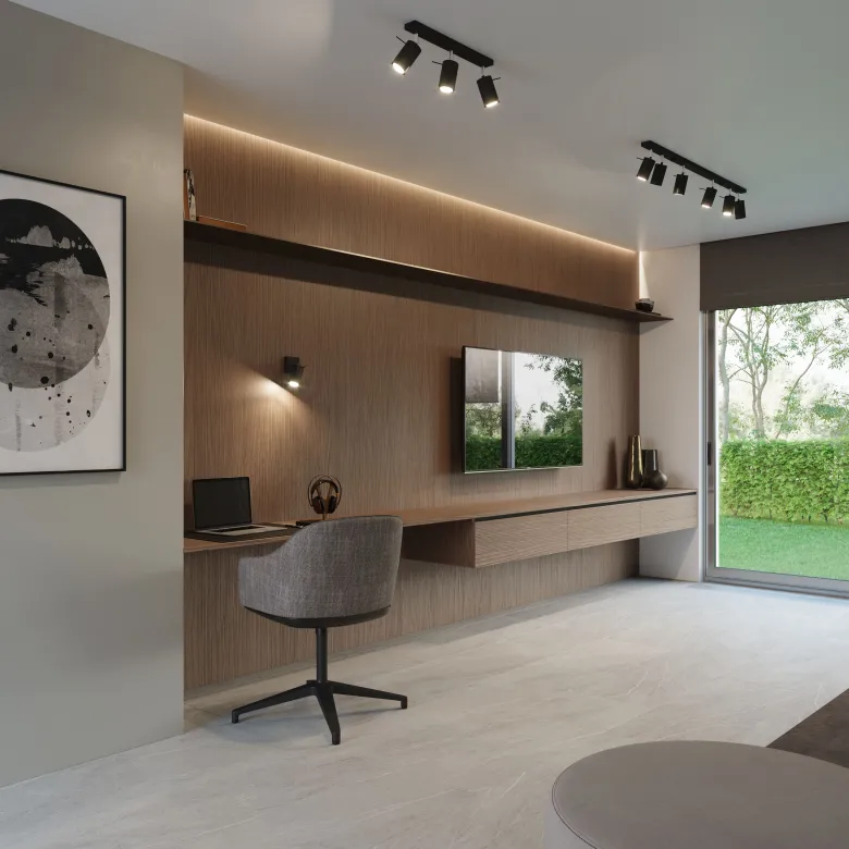 Aplique de pared RING negro, GU10