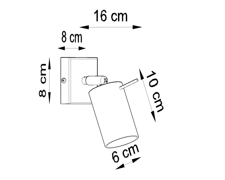 Aplique de pared RING negro, GU10