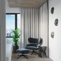 Aplique de pared TRES negro, G9