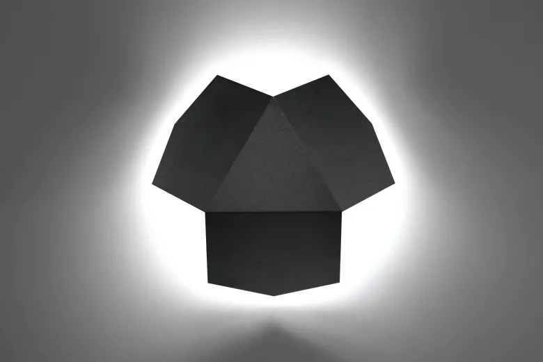 Aplique de pared TRES negro, G9