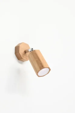 Aplique de pared ZEKE, roble, GU10