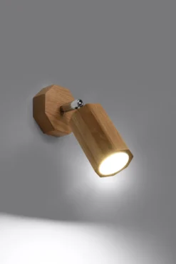 Aplique de pared ZEKE, roble, GU10