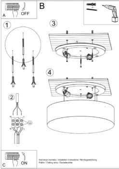 Aplique de techo ARENA gris, E27