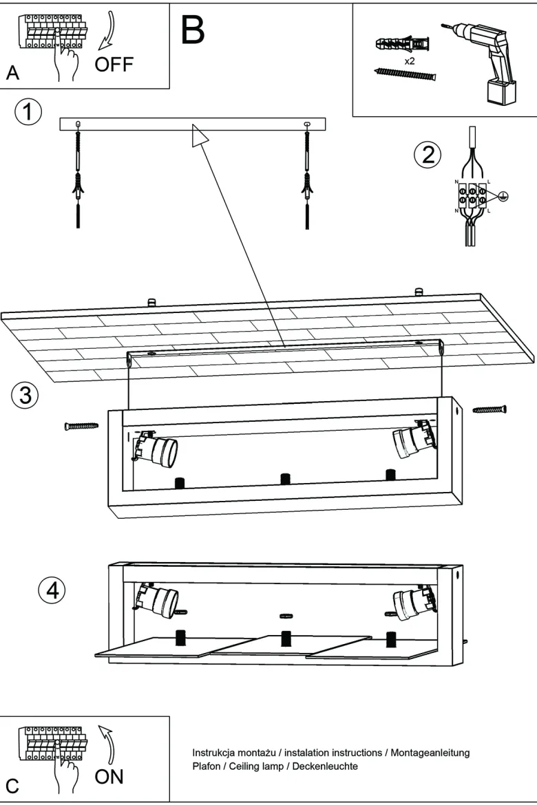 Aplique de techo de Madera FENIKS 2, E27