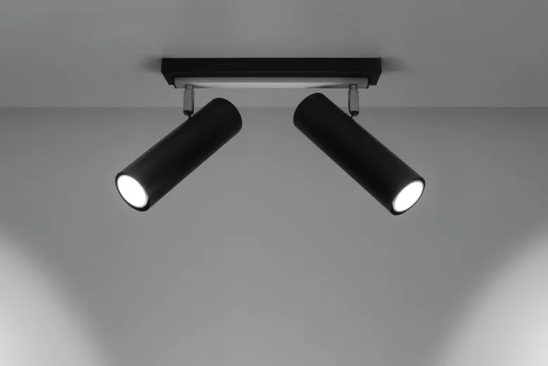 Aplique de techo DIREZIONE 2 negro, GU10