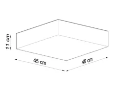 Aplique de techo HORUS 45 gris, E27
