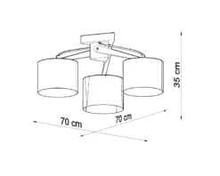 Aplique de techo LEGNO 3, E27