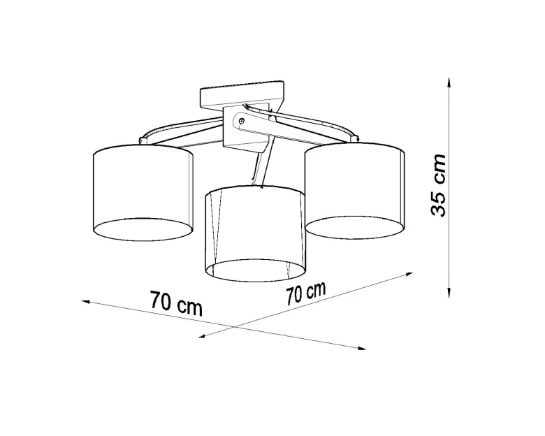 Aplique de techo LEGNO 3, E27