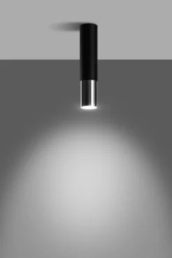 Aplique de techo LOOPEZ negro, GU10/cromo