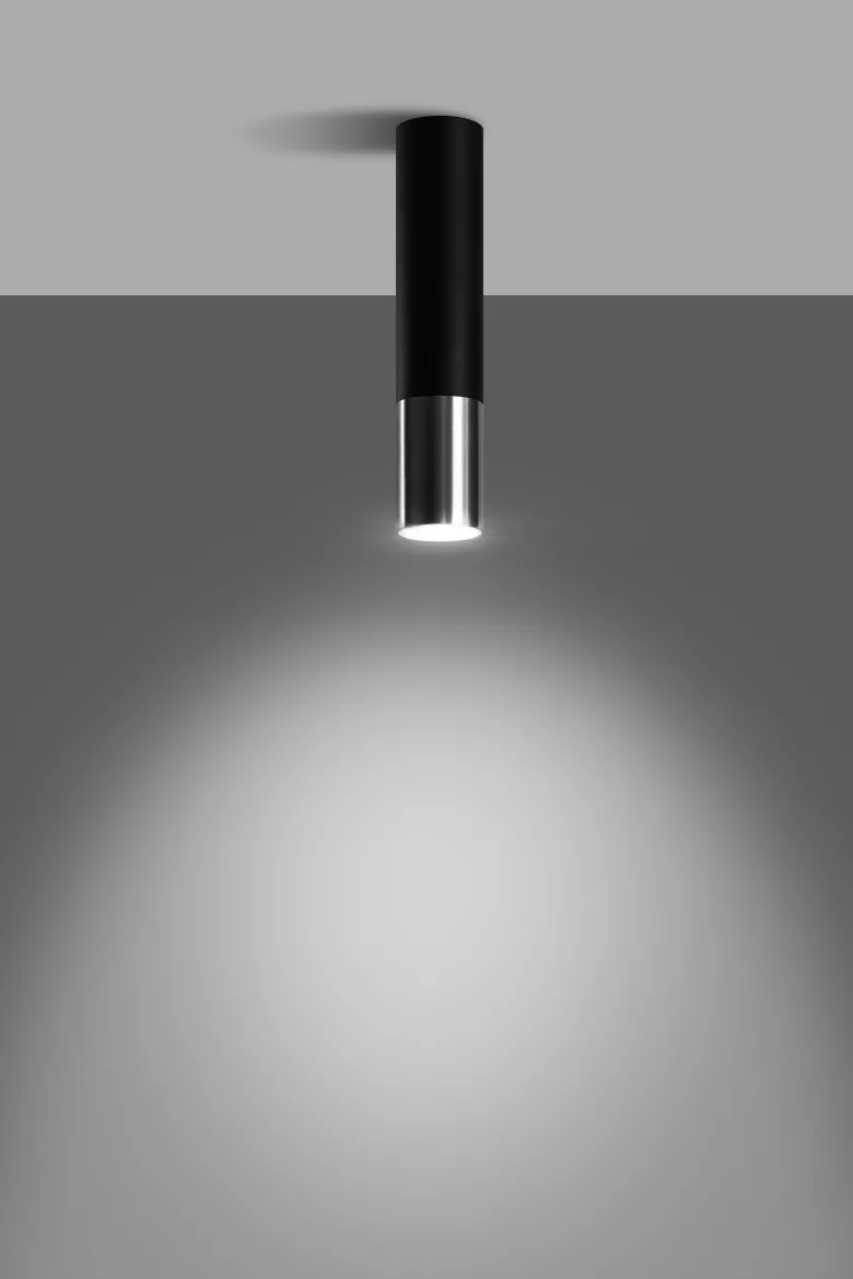 Aplique de techo LOOPEZ negro, GU10/cromo
