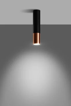 Aplique de techo LOOPEZ negro, GU10/cobre