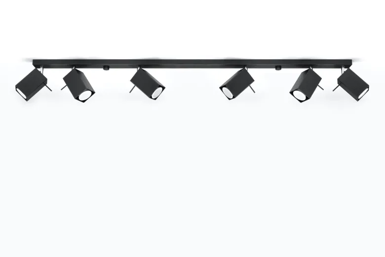 Aplique de techo MERIDA 6L negro, GU10
