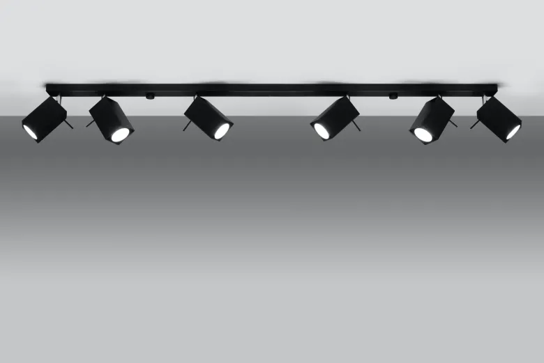 Aplique de techo MERIDA 6L negro, GU10