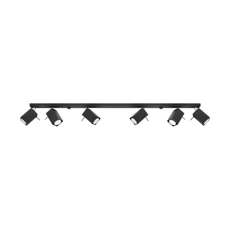 Aplique de techo MERIDA 6L negro, GU10