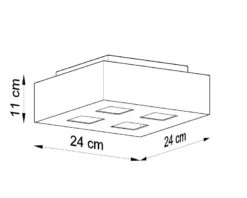 Aplique de techo MONO 4 negro, GU10