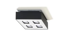 Aplique de techo MONO 4 negro, GU10