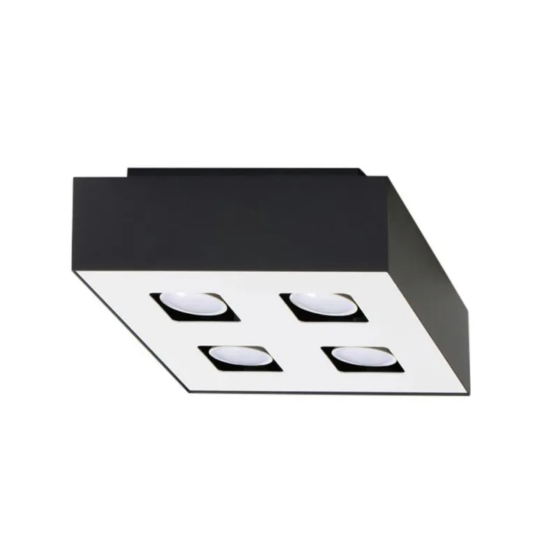 Aplique de techo MONO 4 negro, GU10
