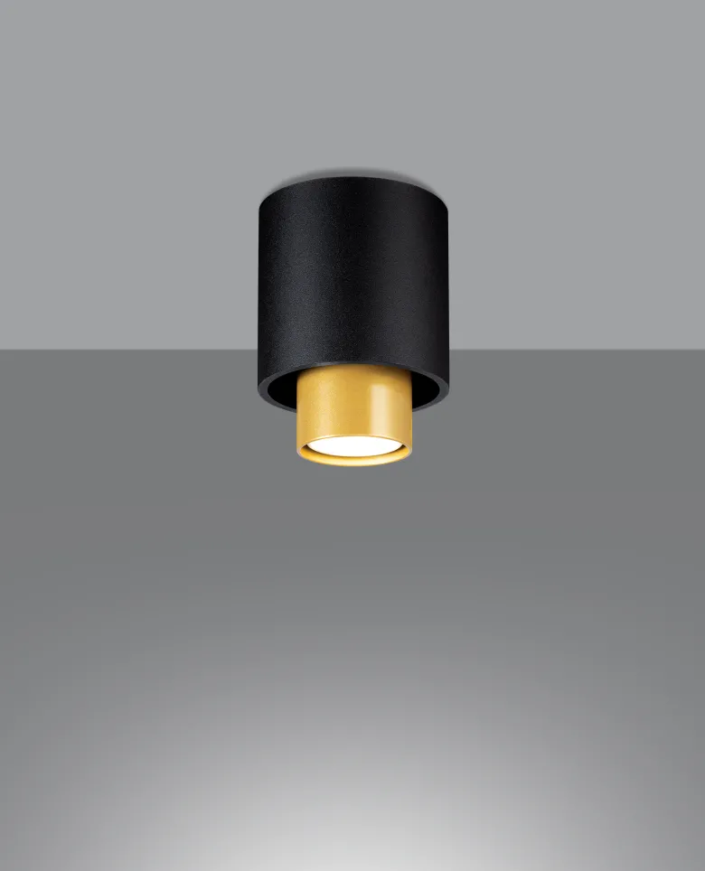Aplique de techo NESI negro, GU10