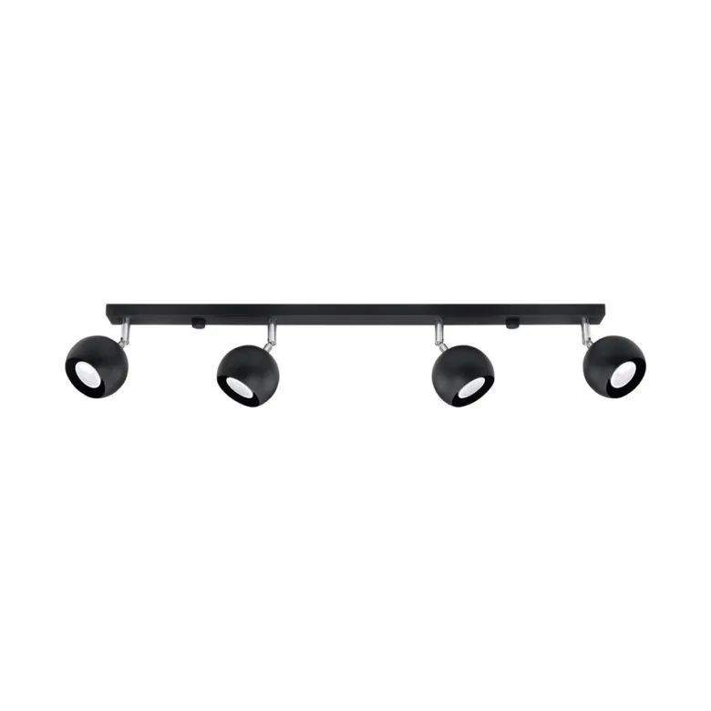 Aplique de techo OCULARE 4L negro, GU10