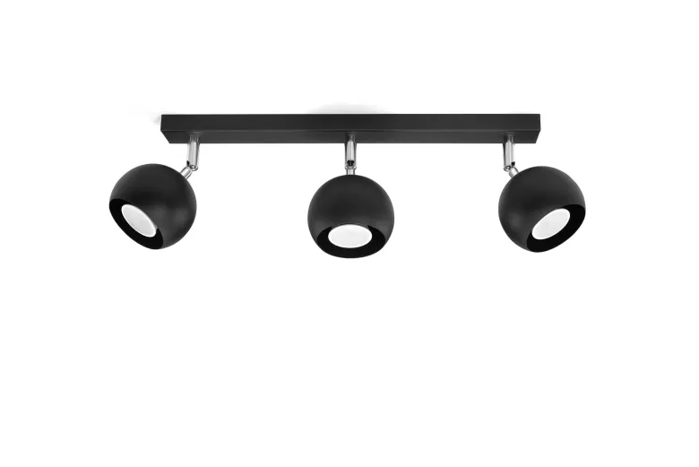 Aplique de techo OCULARE 3 negro, GU10
