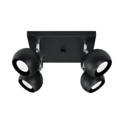 Aplique de techo OCULARE 4 negro, GU10