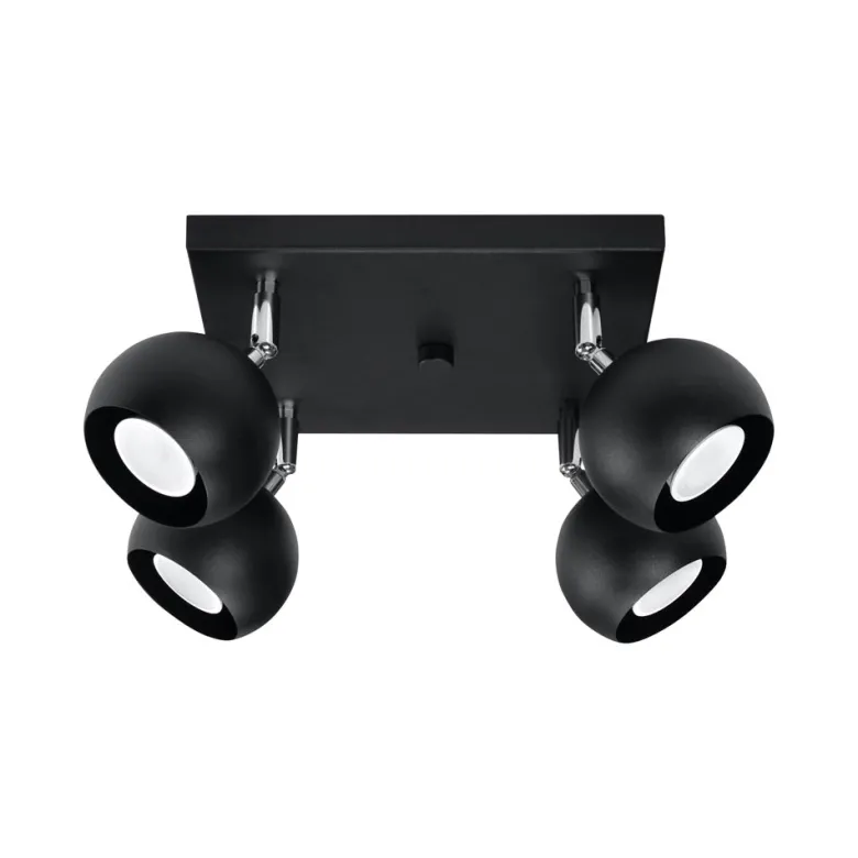 Aplique de techo OCULARE 4 negro, GU10