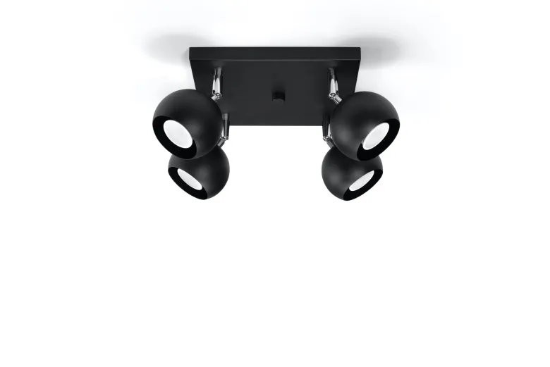 Aplique de techo OCULARE 4 negro, GU10