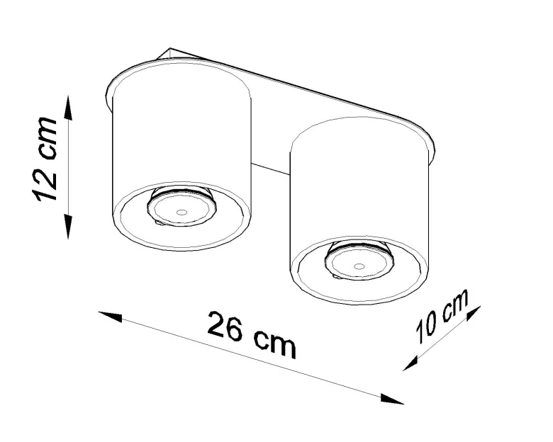 Aplique de techo ORBIS 2 blanco, GU10