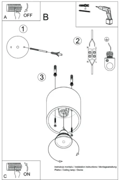Aplique de techo ORBIS 1 gris, GU10