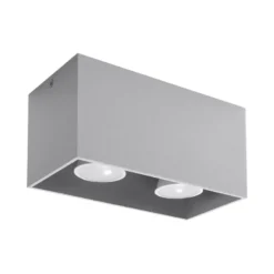 Aplique de techo QUAD gris, GU10