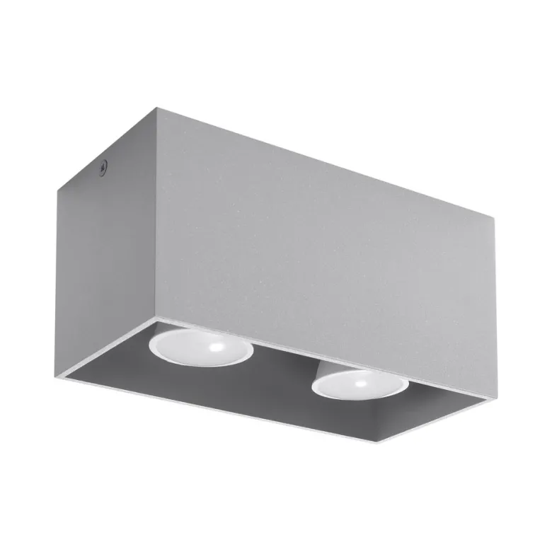 Aplique de techo QUAD gris, GU10