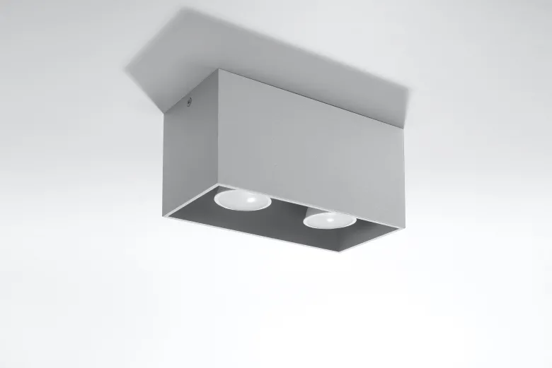 Aplique de techo QUAD gris, GU10