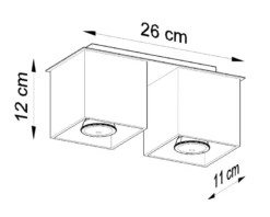 Aplique de techo QUAD 2 gris, GU10